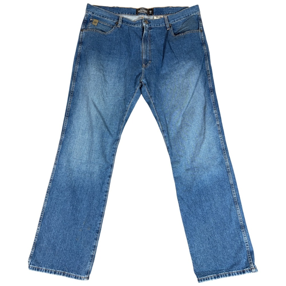Ariat Heritage Jeans Mens 40/34 Blue Denim Cotton Straight Leg Relaxed Fit